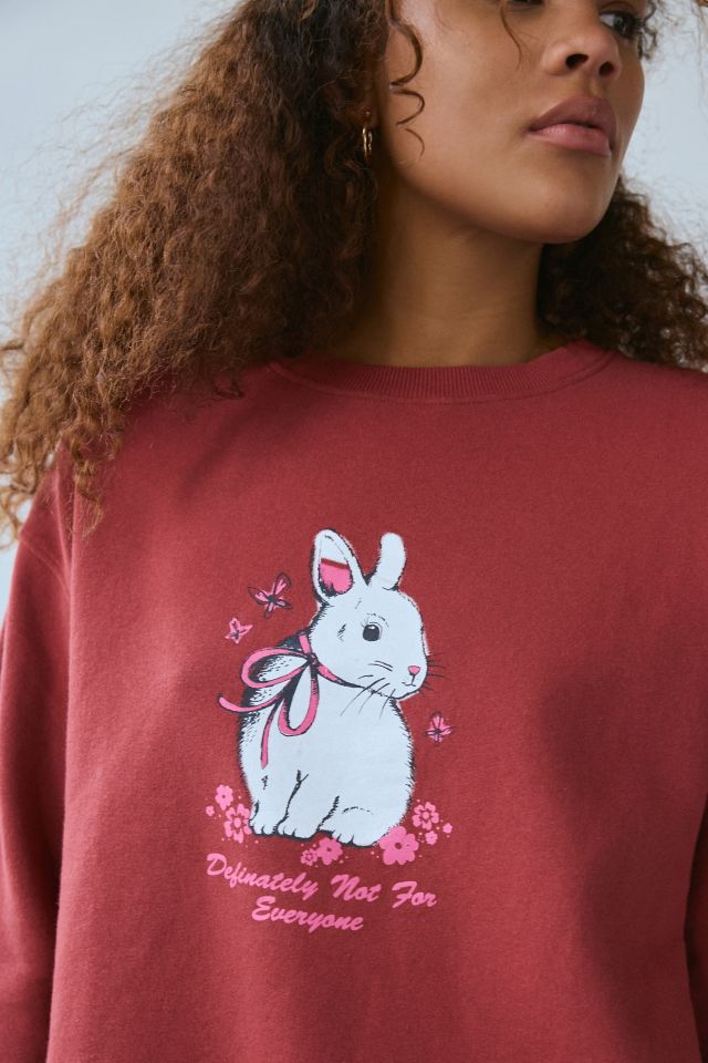 Not For Everyone Bunny Graphic Crew Neck Pullover #1
