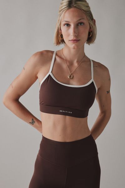 P.e Nation P. E Nation Signature Mahogany Sports Bra In Mahogany, Women's At Urban Outfitters