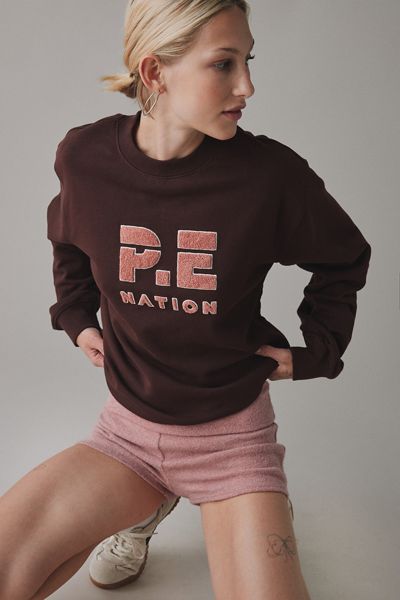 P.E Nation Heads U 2 Sweat Mahogany Crew Neck Pullover