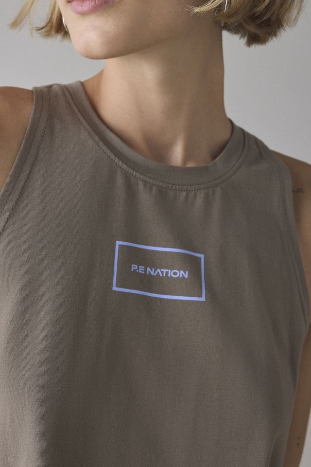 P.E Nation Fawn + Dusty Blue Kite Cropped Tank Top #1