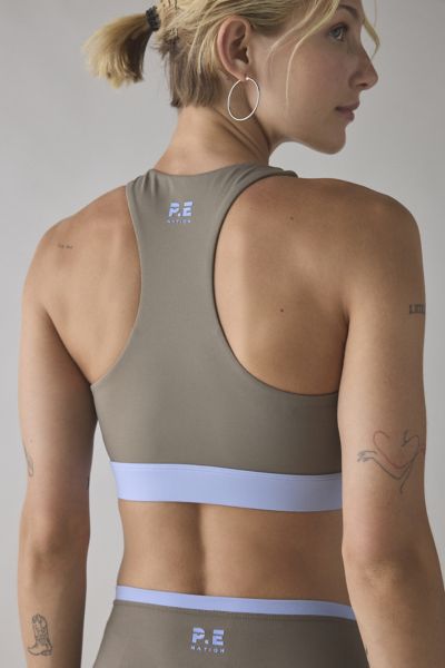 P.E Nation Fawn & Dusty Blue Frequency Sports Bra