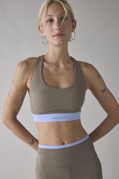 P.E Nation Fawn & Dusty Blue Frequency Sports Bra