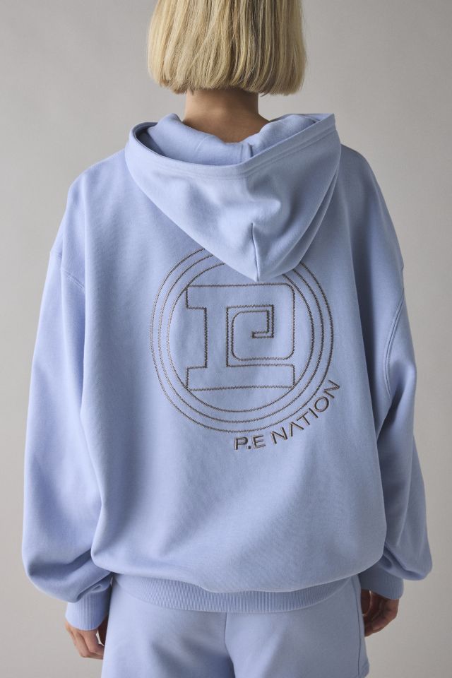 P.E Nation Dusty Blue Output Embroidered Graphic Hoodie Sweatshirt #3