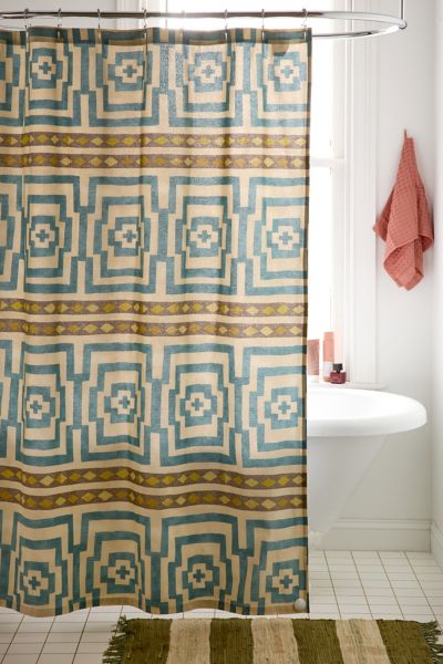 Jungalow By Justina Blakeney Hypnotic Shower Curtain In Blue At Urban Outfitters In Blue