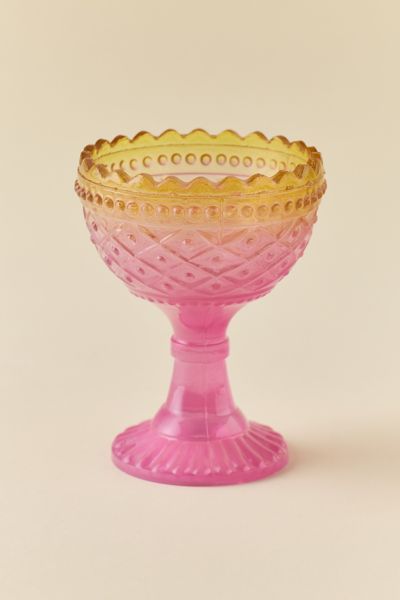 Urban Outfitters Tropicana Ombre Glass Goblet In Pink At
