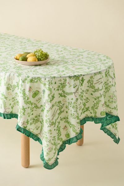 Urban Outfitters Printed Ruffle Edge Tablecloth In Sport Toile At