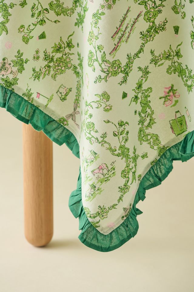 Printed Ruffle Edge Tablecloth #1
