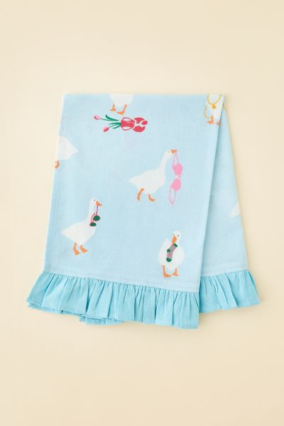 Urban Outfitters Graphic Ruffle Tea Towel In Sky At  In Sky