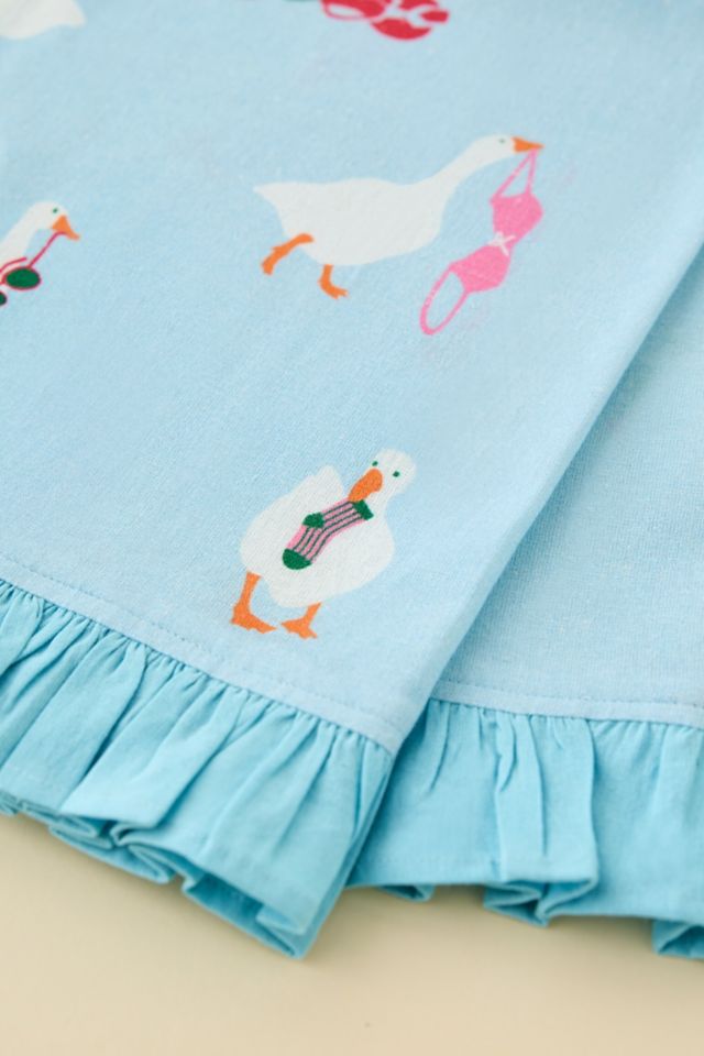 Sweet Graphic Ruffle Tea Towel #1