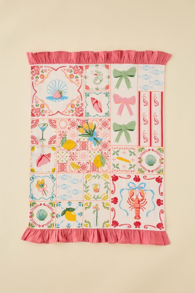 Sweet Graphic Ruffle Tea Towel #2