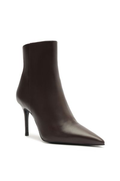Schutz Mikki Casual Pointed Toe Genuine Calf Hair Bootie In Brown