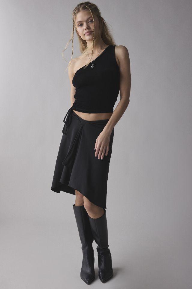 Motel Esmeray Asymmetric Hanky Hem Midi Skirt #2