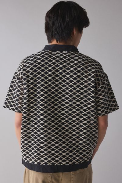 Native Youth Cree Crochet Short Sleeve Collared Cardigan