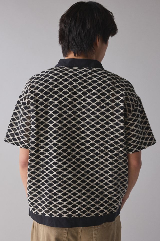 Native Youth Cree Crochet Short Sleeve Collared Cardigan #1