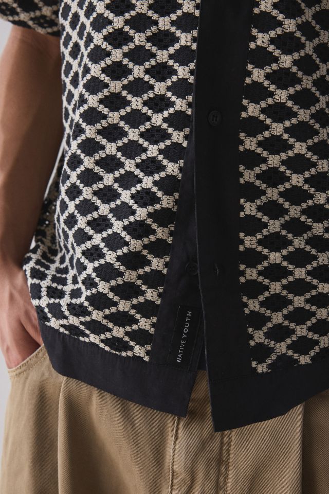 Native Youth Cree Crochet Short Sleeve Collared Cardigan #3