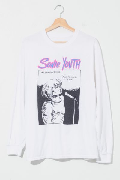 Vintage Y2K Sonic Youth Long Sleeve White Graphic Band T