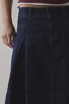 BDG Bookworm Pleated Denim Midi Skirt