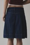 BDG Bookworm Pleated Denim Midi Skirt