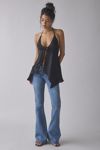 UO Catie Halter Split-Front Flyaway Tunic Top