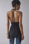 UO Catie Halter Split-Front Flyaway Tunic Top