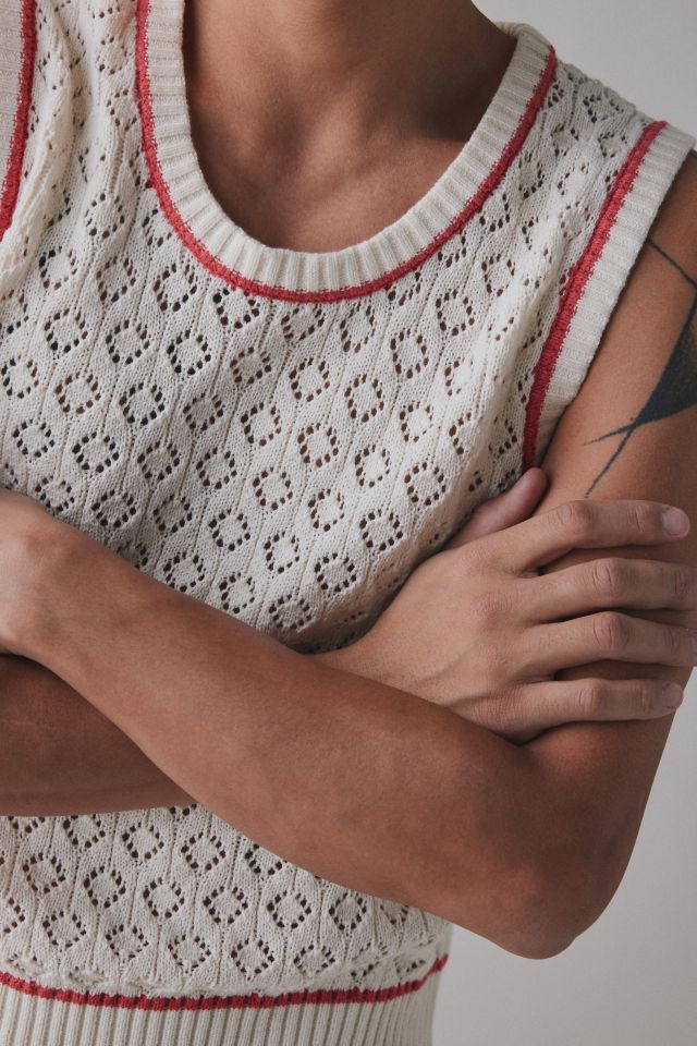 UO Brayden Pointelle Sweater Vest #3