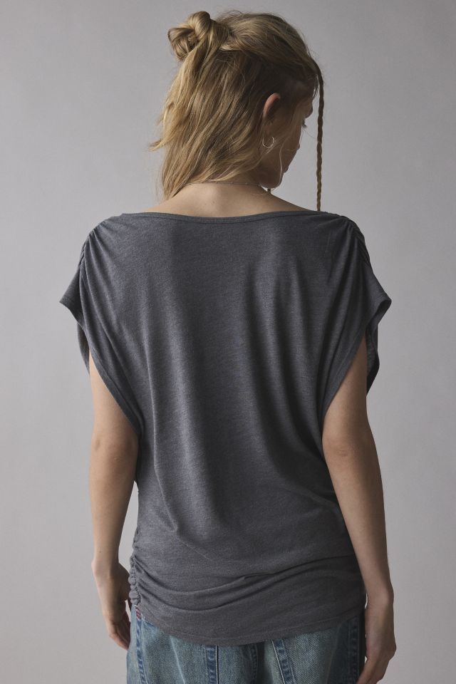 UO Indie Plunging Wrap-Front Drape Top