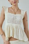 Kimchi Blue Olive Bow Tie-Back Babydoll Blouse