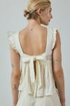Kimchi Blue Olive Bow Tie-Back Babydoll Blouse