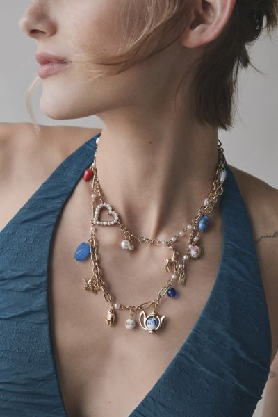 Tea Party Layered Charm Necklace Product Page