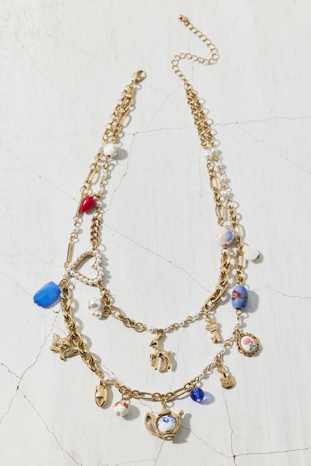 Tea Party Layered Charm Necklace #1
