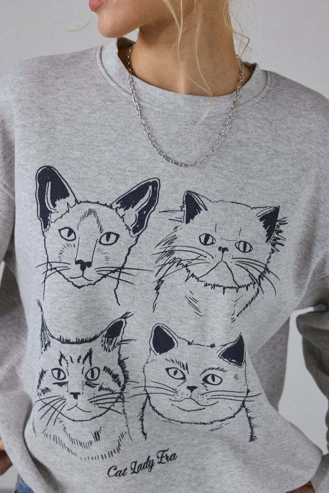 Cat Lady Era Graphic Pullover Crew Neck Sweatshirt #3