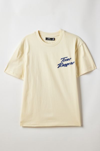 Pro Standard Uo Exclusive Mlb Texas Rangers Team Logo Graphic Tee In Eggshell, Men's At Urban Outfitters In Eggshell