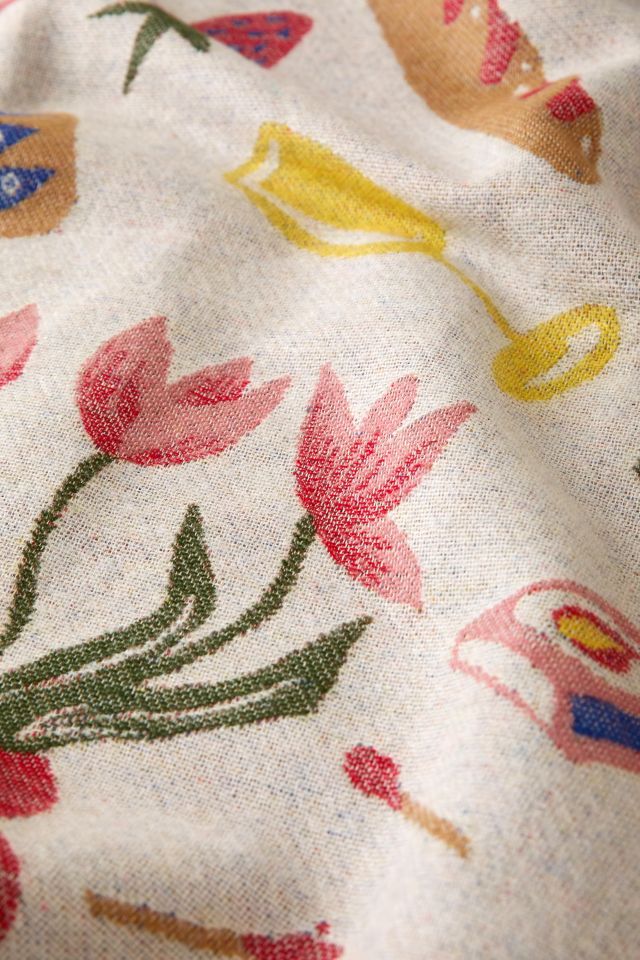 Picnic Scene Woven Throw Blanket #3