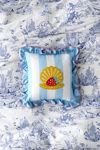 Palm B*tch Tufted Striped Ruffle Mini Throw Pillow