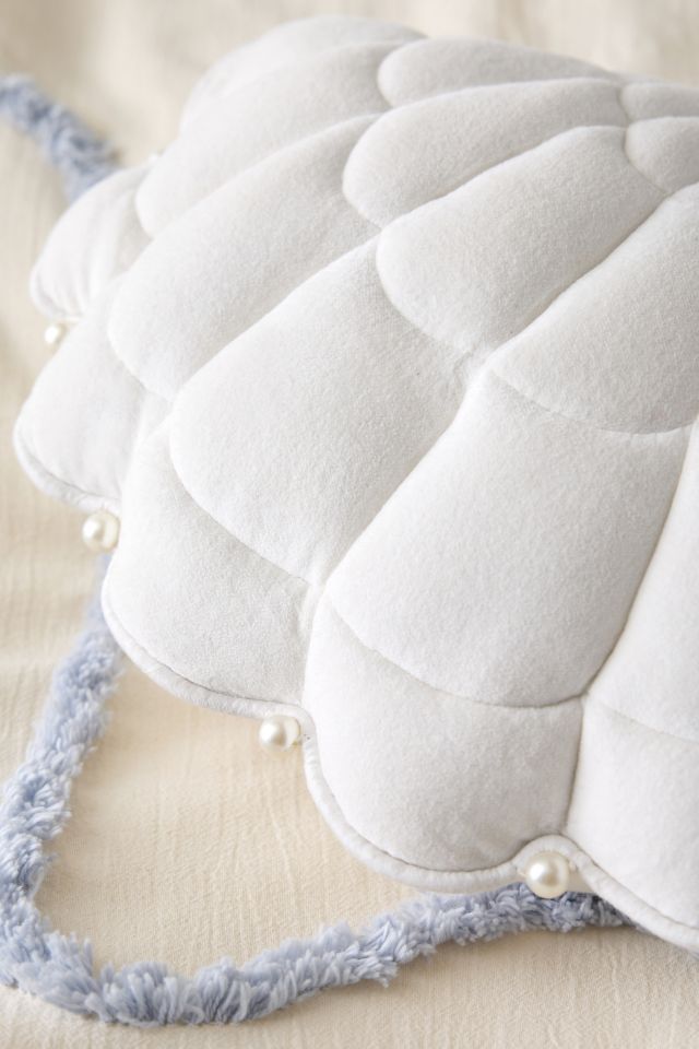 Velvet Pearl Clam Shell Throw Pillow #1
