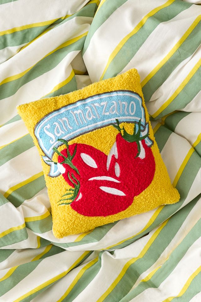 San Marzano Tomato Can Fleece Throw Pillow #1