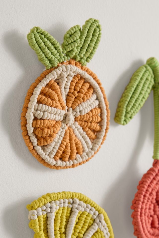 Macrame Picnic Fruit Icon Wall Hanging Set #1