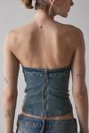 Silence + Noise Mia Belted Buckle Denim Tube Top