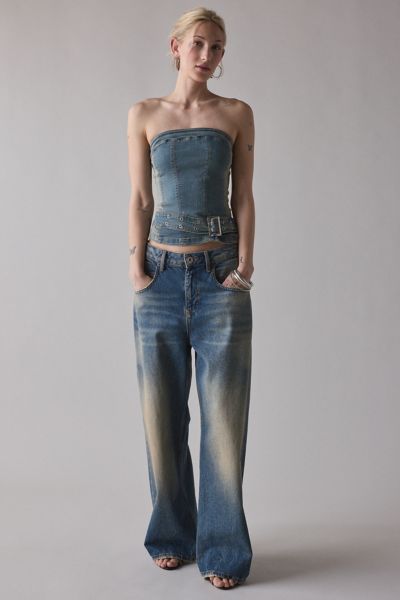 [INSTANTFUNK] Eyelet bustier top / 追跡付 EMBROIDERED EYELET CORSET TOP - White | ZARA Canada