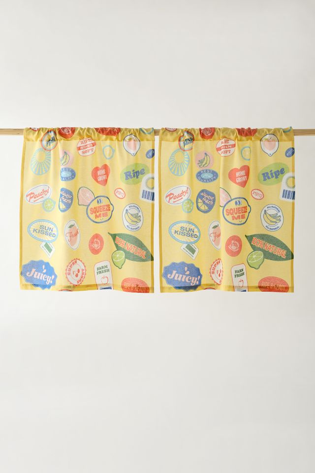 Fruit Sticker Patterned Café Curtain Set #1