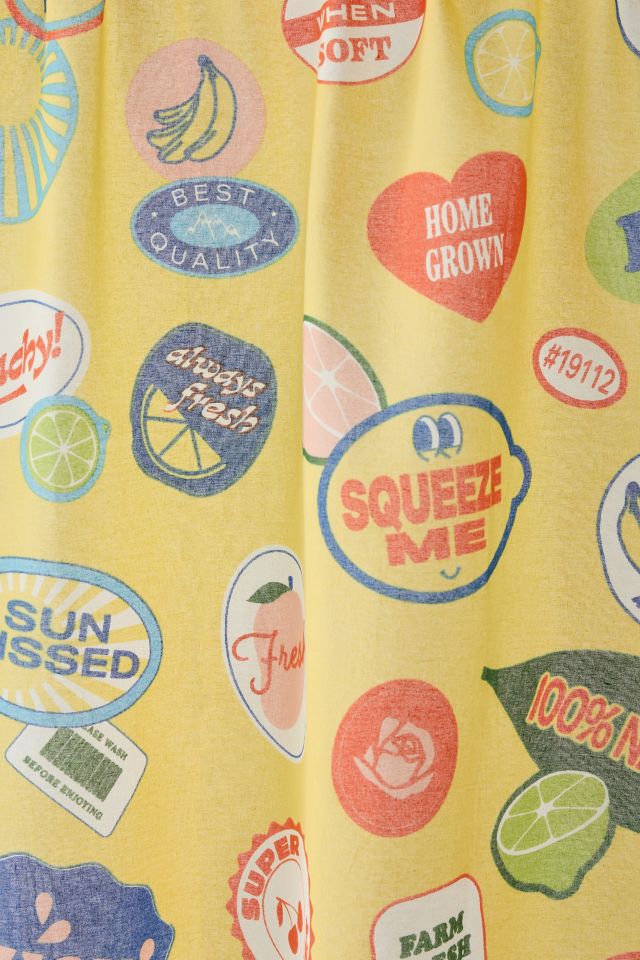 Fruit Sticker Patterned Café Curtain Set #2