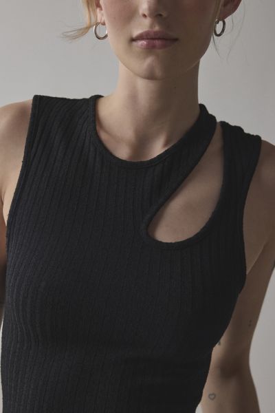 UO Cleo Asymmetrical Cutout Cropped Tank Top