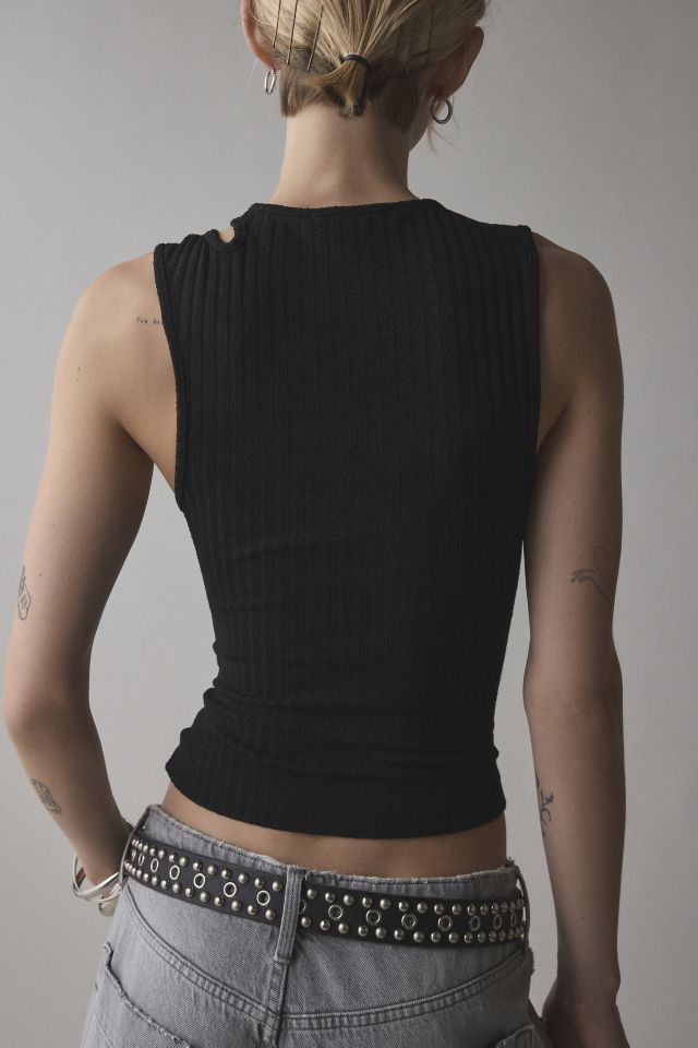 UO Cleo Asymmetrical Cutout Cropped Tank Top #1