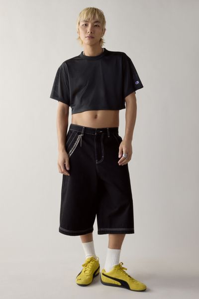 BDG VULCAN LOOSE DENIM JORT IN BLACK RESIN, MEN'S AT URBAN OUTFITTERS 