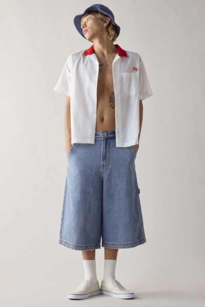 BDG VULCAN LOOSE DENIM JORT IN LOVE WASH, MEN'S AT URBAN OUTFITTERS 