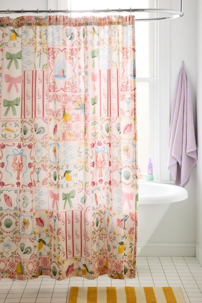 Shower Curtains | Fabric + Clear Shower Curtains