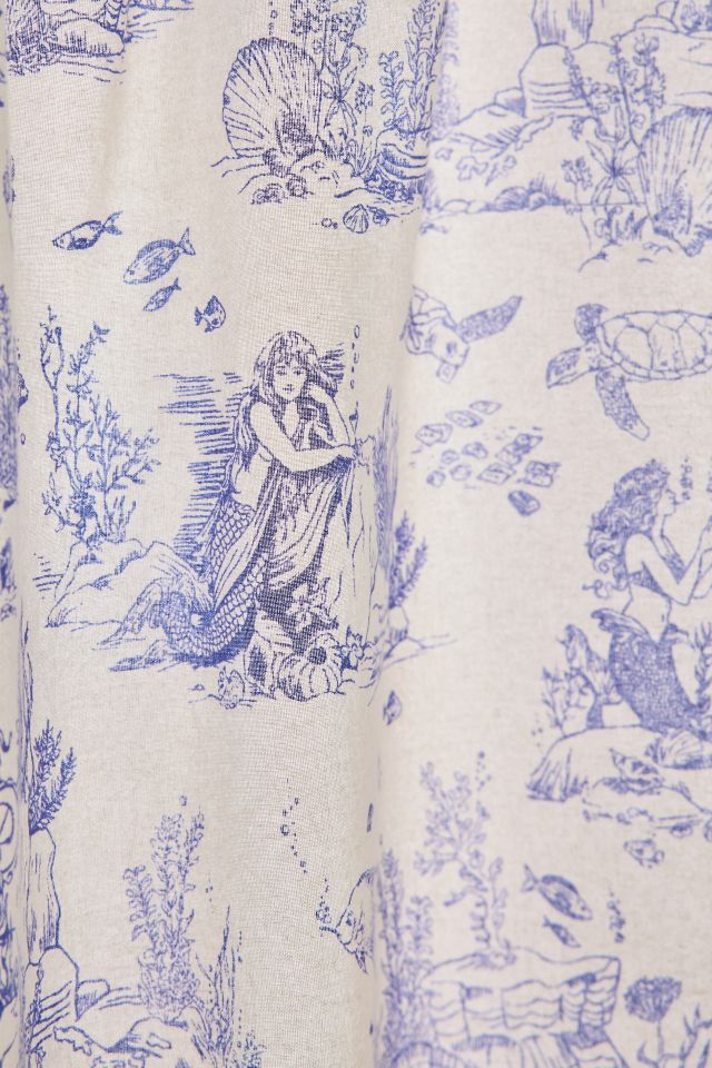 Mermaid Toile Patterned Shower Curtain #1