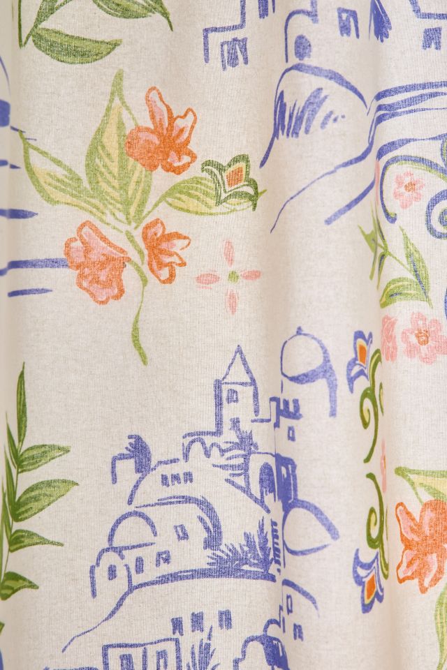 Santorini Patterned Shower Curtain #1