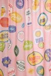 Fruit Stickers Patterned Shower Curtain