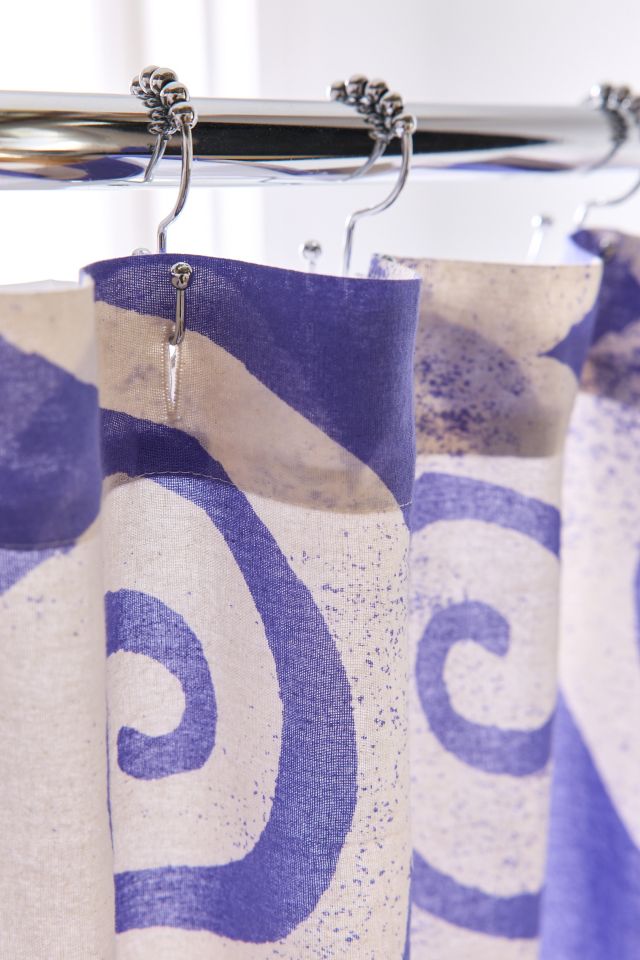 Swirly Icon Patterned Shower Curtain #2